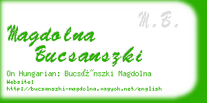 magdolna bucsanszki business card